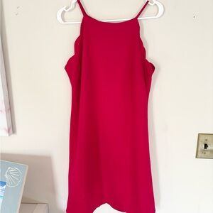 Love Ady red scalloped hem Dress size LARGE NWT